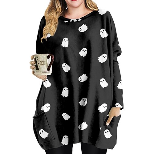 Women's Plus Size Casual Dress Skull Crew Neck Long Sleeve Fall Winter Casual Short Mini Dress Daily Going out Dress
Women's Plus Size Casual Dress Skull Crew Neck Long Sleeve Fall Winter Casual Short Mini Dress Daily Going out Dress