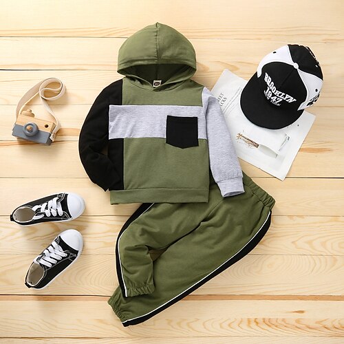 2 Pieces Toddler Boys Hoodie & Pants Outfit Color Block Long Sleeve Cotton Set Outdoor Fashion Daily Winter Fall 3-7 Years Green Gray
2 Pieces Toddler Boys Hoodie & Pants Outfit Color Block Long Sleeve Cotton Set Outdoor Fashion Daily Winter Fall 3-7 Years Green Gray