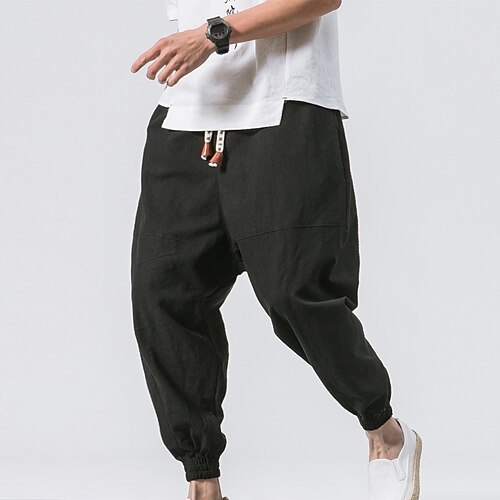 Men's Joggers Trousers Casual Pants Pocket Drawstring Elastic Waist Solid Color Comfort Breathable Full Length Daily Going out Streetwear Linen / Cotton Blend Fashion Chic & Modern Red Grey
Men's Joggers Trousers Casual Pants Pocket Drawstring Elastic Waist Solid Color Comfort Breathable Full Length Daily Going out Streetwear Linen / Cotton Blend Fashion Chic & Modern Red Grey