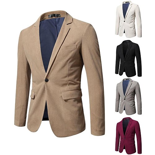 Herre Fritid Blazer jakke Normal Standard passform Ensfarget Enkelt Brystet Enn-knapp Svart Rød Kakifarget Beige Grå 2023
Herre Fritid Blazer jakke Normal Standard passform Ensfarget Enkelt Brystet Enn-knapp Svart Rød Kakifarget Beige Grå 2023