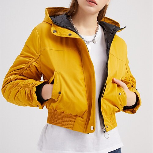 Women's Bomber Jacket Winter Jacket Warm Breathable Outdoor Daily Wear Vacation Going out Pocket Zipper Hoodie Chic & Modern Lady Comfortable Solid Color Regular Fit Outerwear Long Sleeve Winter Fall
Women's Bomber Jacket Winter Jacket Warm Breathable Outdoor Daily Wear Vacation Going out Pocket Zipper Hoodie Chic & Modern Lady Comfortable Solid Color Regular Fit Outerwear Long Sleeve Winter Fall