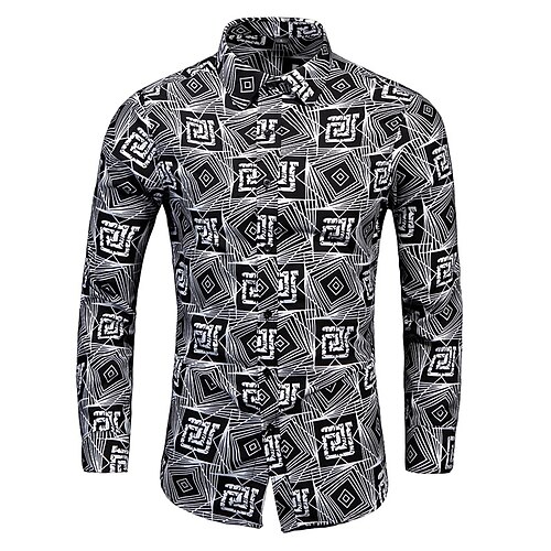 Men's Party Shirt Regular Fit Long Sleeve Square Neck Geometric Polyester Black 2022
Men's Party Shirt Regular Fit Long Sleeve Square Neck Geometric Polyester Black 2022