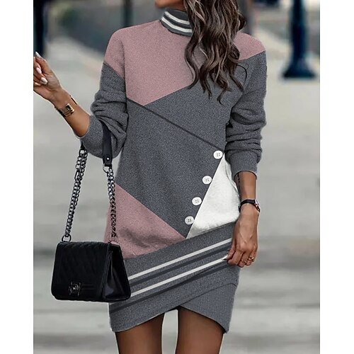 Women's Sweatshirt Dress Sheath Dress Short Mini Dress Dusty Rose 3/4 Length Sleeve Color Block Patchwork Button Print Winter Fall Stand Collar Stylish Modern 2022 S M L XL XXL 3XL
Women's Sweatshirt Dress Sheath Dress Short Mini Dress Dusty Rose 3/4 Length Sleeve Color Block Patchwork Button Print Winter Fall Stand Collar Stylish Modern 2022 S M L XL XXL 3XL