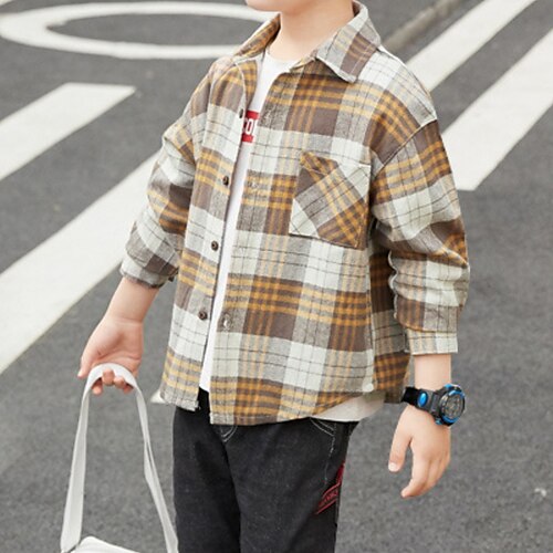 Kids Boys Coat Outerwear Plaid Long Sleeve Coat Outdoor Cotton Cool Daily Yellow Dark Blue Winter Fall 7-13 Years
Kids Boys Coat Outerwear Plaid Long Sleeve Coat Outdoor Cotton Cool Daily Yellow Dark Blue Winter Fall 7-13 Years
