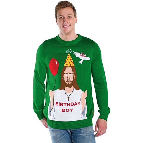 Men's Sweater Ugly Christmas Sweater Pullover Sweater Jumper Ribbed Knit Cropped Knitted Character Crew Neck Keep Warm Modern Contemporary Christmas Work Clothing Apparel Fall & Winter Green S M L
Men's Sweater Ugly Christmas Sweater Pullover Sweater Jumper Ribbed Knit Cropped Knitted Character Crew Neck Keep Warm Modern Contemporary Christmas Work Clothing Apparel Fall & Winter Green S M L