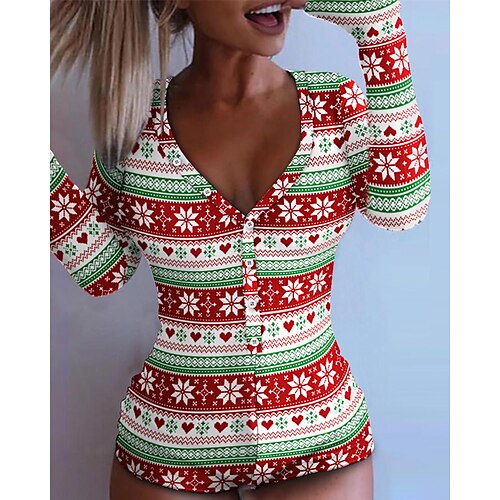 Women's Bodysuit Button Print Geometric Stand Collar Sexy Home Daily Regular Fit Long Sleeve Red M L XL Winter
Women's Bodysuit Button Print Geometric Stand Collar Sexy Home Daily Regular Fit Long Sleeve Red M L XL Winter