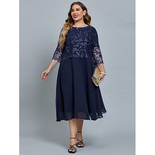 kvinders plus size kurvet festkjole blomstret rund hals mesh 3/4 længde ærmer forår efterår elegant gallakjole maxi lang kjole formel festkjole/blonde
kvinders plus size kurvet festkjole blomstret rund hals mesh 3/4 længde ærmer forår efterår elegant gallakjole maxi lang kjole formel festkjole/blonde