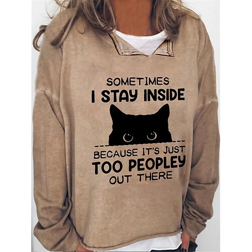 Women's Plus Size Tops Blouse Shirt Animal Cat Print Long Sleeve V Neck Casual Daily Vacation Polyester Winter Fall Blue khaki 
Women's Plus Size Tops Blouse Shirt Animal Cat Print Long Sleeve V Neck Casual Daily Vacation Polyester Winter Fall Blue khaki