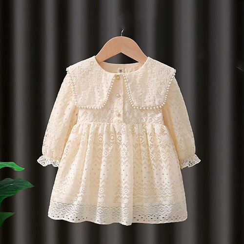 Kids Girls' Dress Solid Color Dress Party Cotton Long Sleeve Daily Dress 3-7 Years Fall White / Spring
Kids Girls' Dress Solid Color Dress Party Cotton Long Sleeve Daily Dress 3-7 Years Fall White / Spring