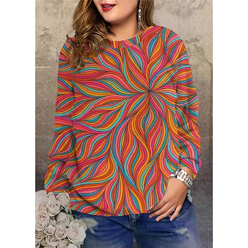 Women's Plus Size Tops Pullover Sweatshirt Floral Print Long Sleeve Round Neck Streetwear Daily Vacation Polyester Winter Fall Rainbow
Women's Plus Size Tops Pullover Sweatshirt Floral Print Long Sleeve Round Neck Streetwear Daily Vacation Polyester Winter Fall Rainbow