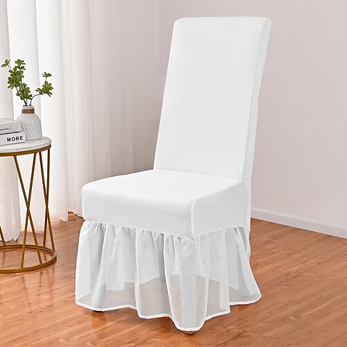 2 Pcs Stretch Spandex Dining Chair Cover White Chair Cover with Skirt, Chair Protector Cover Seat Slipcover with Elastic Band for Dining Room,Wedding, Ceremony, Banquet,Home Decor
2 Pcs Stretch Spandex Dining Chair Cover White Chair Cover with Skirt, Chair Protector Cover Seat Slipcover with Elastic Band for Dining Room,Wedding, Ceremony, Banquet,Home Decor