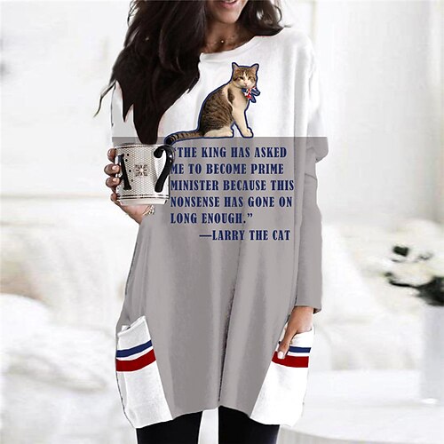 Women's Casual Dress T Shirt Dress Tee Dress Shift Dress Mini Dress Yellow White Long Sleeve Cat Pocket Winter Fall Autumn Crew Neck Winter Dress Christmas Fall Dress Loose Fit 2022 S M L XL XXL 3XL
Women's Casual Dress T Shirt Dress Tee Dress Shift Dress Mini Dress Yellow White Long Sleeve Cat Pocket Winter Fall Autumn Crew Neck Winter Dress Christmas Fall Dress Loose Fit 2022 S M L XL XXL 3XL