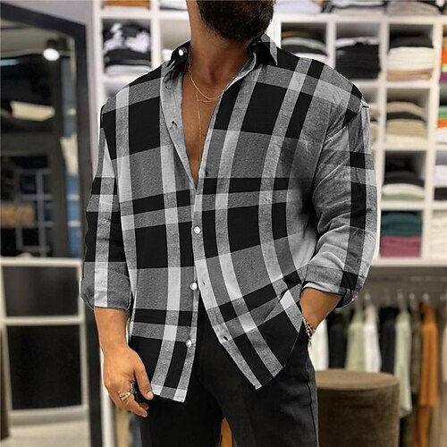 Men's Shirt Plaid Turndown Blue Gray 3D Print Outdoor Street Long Sleeve Button-Down Print Clothing Apparel Fashion Designer Casual Breathable
Men's Shirt Plaid Turndown Blue Gray 3D Print Outdoor Street Long Sleeve Button-Down Print Clothing Apparel Fashion Designer Casual Breathable