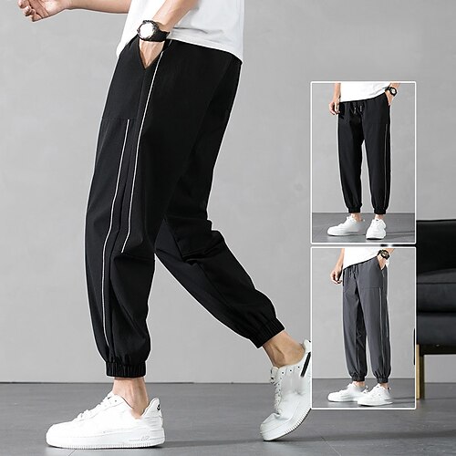 Men's Joggers Trousers Casual Pants Pocket Drawstring Elastic Waist Solid Colored Comfort Breathable Daily Holiday Streetwear Streetwear Casual Gray Black Micro-elastic
Men's Joggers Trousers Casual Pants Pocket Drawstring Elastic Waist Solid Colored Comfort Breathable Daily Holiday Streetwear Streetwear Casual Gray Black Micro-elastic