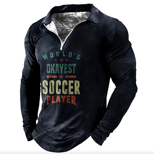 Men's Collar Polo Shirt Golf Shirt Letter Soccer World Cup 2022 Turndown Blue Gray 3D Print Outdoor Sports Long Sleeve Zipper Print Clothing Apparel Fashion Designer Casual Breathable
Men's Collar Polo Shirt Golf Shirt Letter Soccer World Cup 2022 Turndown Blue Gray 3D Print Outdoor Sports Long Sleeve Zipper Print Clothing Apparel Fashion Designer Casual Breathable