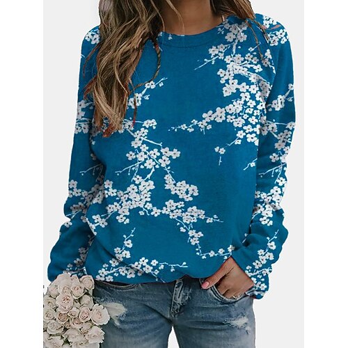 Women's Sweatshirt Pullover Basic Blue Floral Casual Round Neck Long Sleeve S M L XL 2XL 3XL
Women's Sweatshirt Pullover Basic Blue Floral Casual Round Neck Long Sleeve S M L XL 2XL 3XL