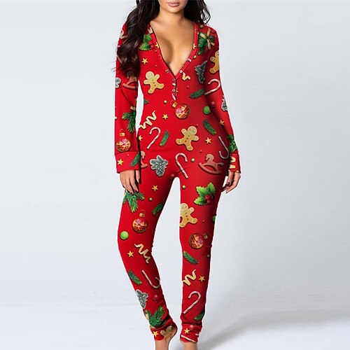 Women's Jumpsuit Button High Waist Letter V Neck Casual Home Christmas Regular Fit Long Sleeve Red S M L Winter
Women's Jumpsuit Button High Waist Letter V Neck Casual Home Christmas Regular Fit Long Sleeve Red S M L Winter