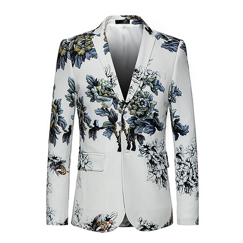 Men's Fashion Blazer Regular Standard Fit Floral Single Breasted Two-buttons White 2022
Men's Fashion Blazer Regular Standard Fit Floral Single Breasted Two-buttons White 2022