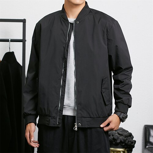 Men's Bomber Jacket Casual Jacket Daily Wear Casual Daily Winter Fall Regular Coat Stand Collar Regular Fit Windproof Casual Daily Traditional / Classic Comfortable Jacket Long Sleeve non-printing
Men's Bomber Jacket Casual Jacket Daily Wear Casual Daily Winter Fall Regular Coat Stand Collar Regular Fit Windproof Casual Daily Traditional / Classic Comfortable Jacket Long Sleeve non-printing