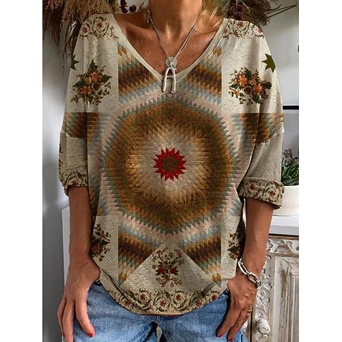 2022 foreign trade cross-border new women's clothing casual v-neck long-sleeved loose pullover ethnic digital printing women's t-shirt
2022 foreign trade cross-border new women's clothing casual v-neck long-sleeved loose pullover ethnic digital printing women's t-shirt