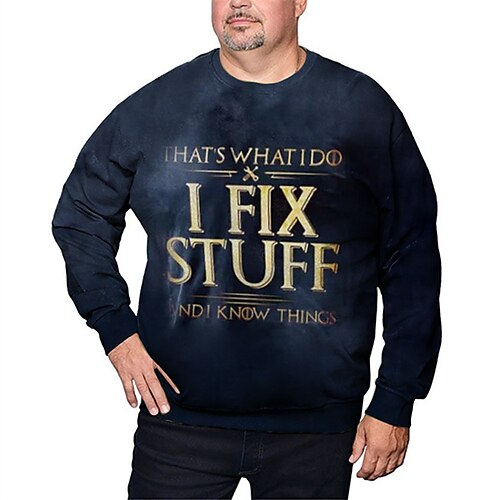 Men's Plus Size Sweatshirt Big and Tall Letter Crew Neck Long Sleeve Spring Fall Basic Casual Big and Tall Daily Sports Tops
Men's Plus Size Sweatshirt Big and Tall Letter Crew Neck Long Sleeve Spring Fall Basic Casual Big and Tall Daily Sports Tops