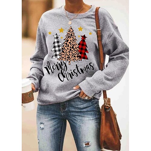 Women's Sweatshirt Pullover Basic Grey Leopard Plaid Christmas Tree Christmas Round Neck Long Sleeve S M L XL 2XL
Women's Sweatshirt Pullover Basic Grey Leopard Plaid Christmas Tree Christmas Round Neck Long Sleeve S M L XL 2XL