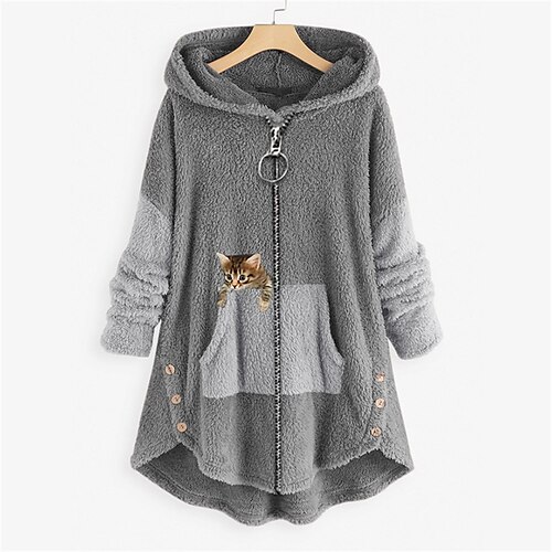 Women's Winter Jacket Sherpa jacket Fleece Jacket Windproof Warm Outdoor Daily Wear Vacation Going out Embroidered Zipper Pocket Zipper Hoodie Casual Modern Plush Animal Regular Fit Outerwear Long
Women's Winter Jacket Sherpa jacket Fleece Jacket Windproof Warm Outdoor Daily Wear Vacation Going out Embroidered Zipper Pocket Zipper Hoodie Casual Modern Plush Animal Regular Fit Outerwear Long
