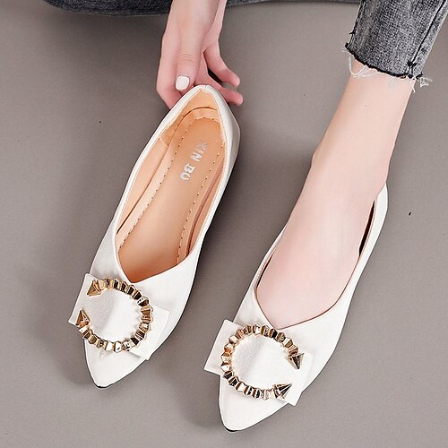Women's Flats Daily Comfort Shoes Plus Size Flat Heel Pointed Toe Casual Minimalism PU Leather Loafer Color Block Black White
Women's Flats Daily Comfort Shoes Plus Size Flat Heel Pointed Toe Casual Minimalism PU Leather Loafer Color Block Black White