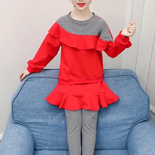 Kids Girls' Stripe Dress Suits Set Long Sleeve Active Outdoor Cotton 7-13 Years Winter Yellow Red / Fashion / Fall / Above Knee
Kids Girls' Stripe Dress Suits Set Long Sleeve Active Outdoor Cotton 7-13 Years Winter Yellow Red / Fashion / Fall / Above Knee