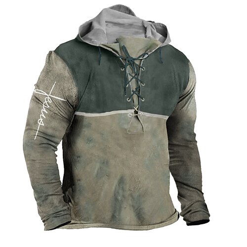 Men's Pullover Hoodie Sweatshirt Pullover Army Green Hooded Color Block Graphic Prints Lace up Print Casual Daily Sports 3D Print Basic Streetwear Designer Spring Fall Clothing Apparel Hoodies
Men's Pullover Hoodie Sweatshirt Pullover Army Green Hooded Color Block Graphic Prints Lace up Print Casual Daily Sports 3D Print Basic Streetwear Designer Spring Fall Clothing Apparel Hoodies