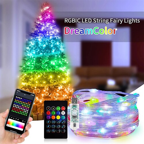 Christmas Tree String Lights LED RGBIC Light APP Control Color Changing Fairy Lights for Christmas Wedding Bedroom Patio Garden Lights Decoration
Christmas Tree String Lights LED RGBIC Light APP Control Color Changing Fairy Lights for Christmas Wedding Bedroom Patio Garden Lights Decoration