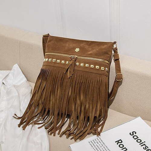 Women's Girls' Crossbody Bag PU Leather Tassel Daily Holiday dark brown Coffee Black
Women's Girls' Crossbody Bag PU Leather Tassel Daily Holiday dark brown Coffee Black