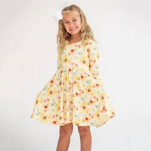 Kids Girls' Dress Floral A Line Dress Above Knee Dress Casual Crewneck Long Sleeve Active Dress 3-10 Years Winter Yellow / Cute / Fall
Kids Girls' Dress Floral A Line Dress Above Knee Dress Casual Crewneck Long Sleeve Active Dress 3-10 Years Winter Yellow / Cute / Fall