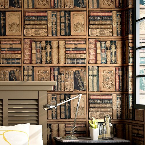 Simulated bookshelf wallpaper Live broadcast background wallpaper 3D American rural retro nostalgic study TV European style
Simulated bookshelf wallpaper Live broadcast background wallpaper 3D American rural retro nostalgic study TV European style