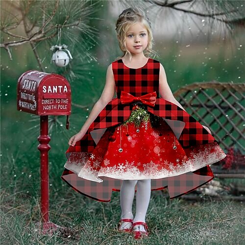 Kids Girls' Christmas Party Dress Plaid A Line Dress Christmas Gifts Ruffle Crewneck Wine Knee-length Sleeveless Elegant Beautiful Dresses Christmas Winter Fall Regular Fit 2-13 Years
Kids Girls' Christmas Party Dress Plaid A Line Dress Christmas Gifts Ruffle Crewneck Wine Knee-length Sleeveless Elegant Beautiful Dresses Christmas Winter Fall Regular Fit 2-13 Years