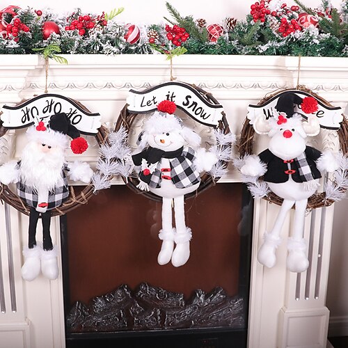 Christmas Wreath Black And White Rattan Wreath Door Hanging Decoration Shop Window Home Decoration Christmas Rattan Wreath Hanging Decoration
Christmas Wreath Black And White Rattan Wreath Door Hanging Decoration Shop Window Home Decoration Christmas Rattan Wreath Hanging Decoration
