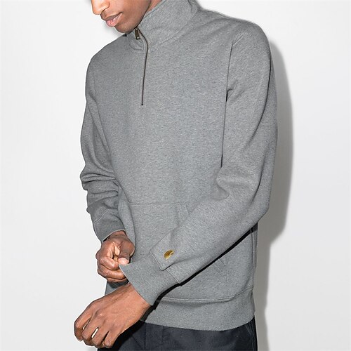 Men's Sweatshirt Zip Sweatshirt Gray Standing Collar Solid Color Quarter Zip Work Casual Daily Cotton Basic Streetwear Casual Spring Fall Clothing Apparel Hoodies Sweatshirts
Men's Sweatshirt Zip Sweatshirt Gray Standing Collar Solid Color Quarter Zip Work Casual Daily Cotton Basic Streetwear Casual Spring Fall Clothing Apparel Hoodies Sweatshirts