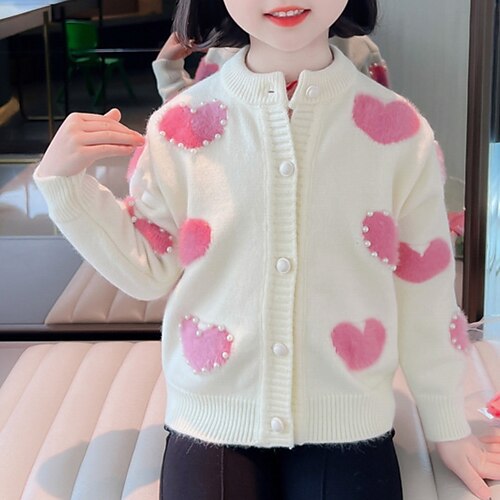 Kids Girls' Cardigan Heart Daily Long Sleeve Cute Cotton 3-6 Years Winter Pink Beige
Kids Girls' Cardigan Heart Daily Long Sleeve Cute Cotton 3-6 Years Winter Pink Beige