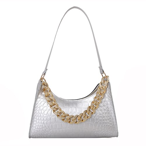 Women's Leather Bag Shoulder Bag PU Leather Zipper Chain Solid Color Going out Green Silver Gold Black
Women's Leather Bag Shoulder Bag PU Leather Zipper Chain Solid Color Going out Green Silver Gold Black