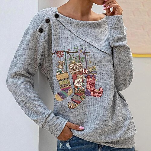 Women's Sweatshirt Pullover Streetwear Button Grey Graphic Christmas Round Neck Long Sleeve S M L XL 2XL 3XL
Women's Sweatshirt Pullover Streetwear Button Grey Graphic Christmas Round Neck Long Sleeve S M L XL 2XL 3XL