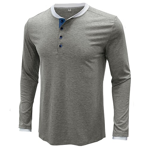 Men's Henley Shirt Solid Color Henley Light Yellow Green Royal Blue Light gray Dark Gray Daily Sports Long Sleeve Button-Down Clothing Apparel Essential / Work
Men's Henley Shirt Solid Color Henley Light Yellow Green Royal Blue Light gray Dark Gray Daily Sports Long Sleeve Button-Down Clothing Apparel Essential / Work
