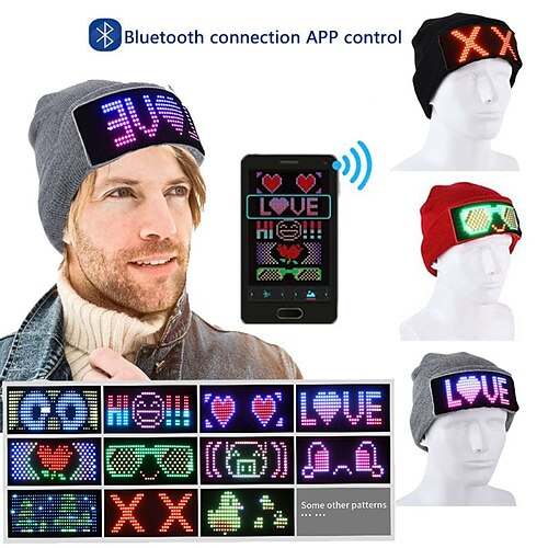 Christmas Halloween LED Display Beanie Hat Bluetooth APP DIY Smart Cap for Costumes Cosplay Party Masquerade led Screen Light up Cap
Christmas Halloween LED Display Beanie Hat Bluetooth APP DIY Smart Cap for Costumes Cosplay Party Masquerade led Screen Light up Cap