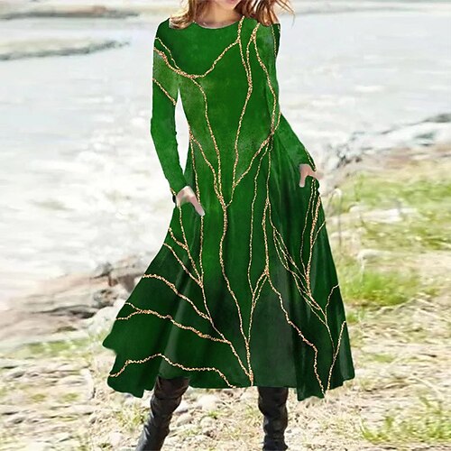 Women's Casual Dress Swing Dress Midi Dress Green Blue Royal Blue Long Sleeve Floral Pocket Winter Fall Autumn Winter Dress Fall Dress 2022 S M L XL XXL 3XL
Women's Casual Dress Swing Dress Midi Dress Green Blue Royal Blue Long Sleeve Floral Pocket Winter Fall Autumn Winter Dress Fall Dress 2022 S M L XL XXL 3XL