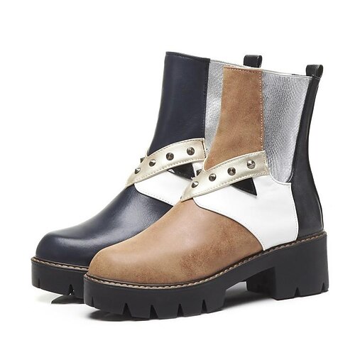 Women's Boots Outdoor Daily Chelsea Boots Plus Size Booties Ankle Boots Winter Chunky Heel Round Toe Casual Industrial Style PU Leather Loafer Color Block Yellow Blue
Women's Boots Outdoor Daily Chelsea Boots Plus Size Booties Ankle Boots Winter Chunky Heel Round Toe Casual Industrial Style PU Leather Loafer Color Block Yellow Blue