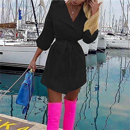 Women's Black Dress Black Yellow Red Long Sleeve Pure Color Lace up Winter Fall Autumn Shirt Collar Modern Winter Dress Fall Dress 2022 S M L XL
Women's Black Dress Black Yellow Red Long Sleeve Pure Color Lace up Winter Fall Autumn Shirt Collar Modern Winter Dress Fall Dress 2022 S M L XL