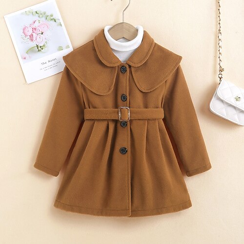 Toddler Girls' Woolen Coat Solid Color Fashion School Coat Outerwear 7-13 Years Winter Brown / Fall
Toddler Girls' Woolen Coat Solid Color Fashion School Coat Outerwear 7-13 Years Winter Brown / Fall