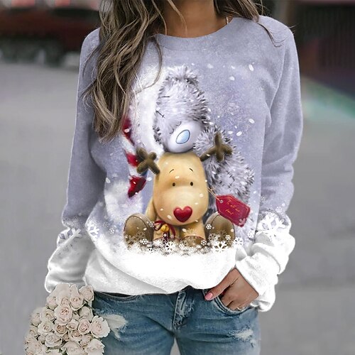 Women's Sweatshirt Pullover Streetwear Blue Purple Dark Gray Graphic Snowflake Reindeer Christmas Round Neck Long Sleeve S M L XL 2XL 3XL
Women's Sweatshirt Pullover Streetwear Blue Purple Dark Gray Graphic Snowflake Reindeer Christmas Round Neck Long Sleeve S M L XL 2XL 3XL