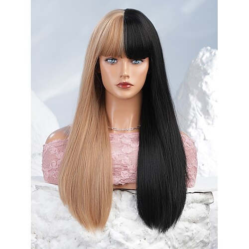 26 Inch Synthetic Wig Women's Wig Ombre Blonde Black Long Straight Hair With Bangs Fashion Party Cosplay
26 Inch Synthetic Wig Women's Wig Ombre Blonde Black Long Straight Hair With Bangs Fashion Party Cosplay