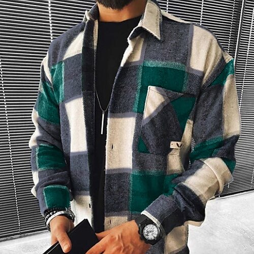 Men's Flannel Shirt Shirt Jacket Shacket Shirt Plaid / Check Turndown Black Street Daily Long Sleeve Button-Down Clothing Apparel Basic Fashion Casual Comfortable
Men's Flannel Shirt Shirt Jacket Shacket Shirt Plaid / Check Turndown Black Street Daily Long Sleeve Button-Down Clothing Apparel Basic Fashion Casual Comfortable