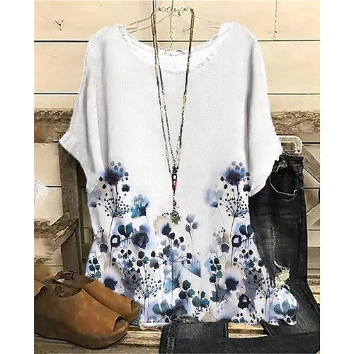 Damen Übergröße Oberteile Bluse Hemd Blumen Bedruckt Halbe Ärmel Rundhalsausschnitt Strassenmode Täglich Sport Baumwoll-Spandex-Trikot Frühling Sommer Weiß
Damen Übergröße Oberteile Bluse Hemd Blumen Bedruckt Halbe Ärmel Rundhalsausschnitt Strassenmode Täglich Sport Baumwoll-Spandex-Trikot Frühling Sommer Weiß